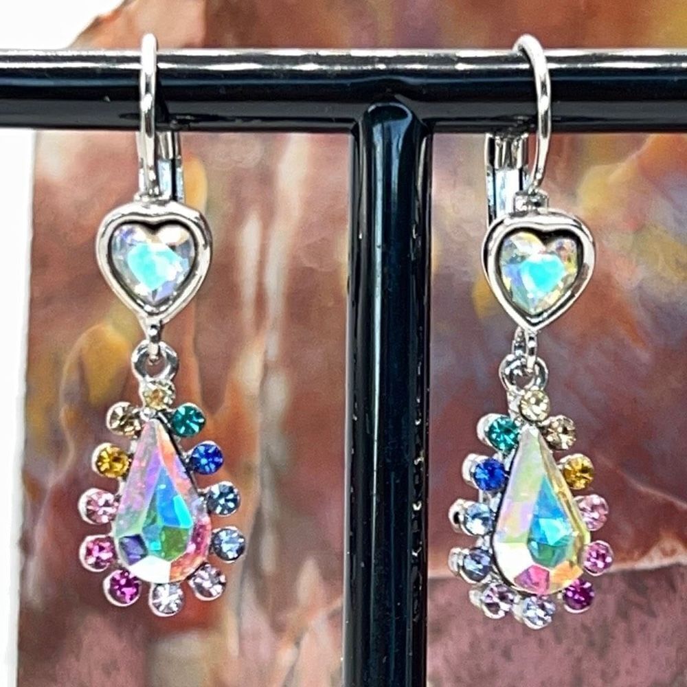 Kirks Folly Rainbow Tears Aura Borealis Lever-back Earrings - Picture 9 of 9